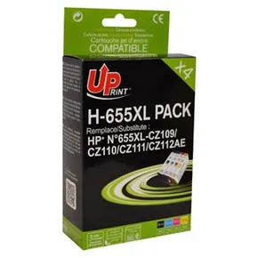 UPrint kompatibel Ink mit CZ109AE, CZ110AE, CZ111AE, CZ112AE, HP 655, black, 550+3x750S, 20+3x12ml, H-655XL PACK, für HP Deskjet I